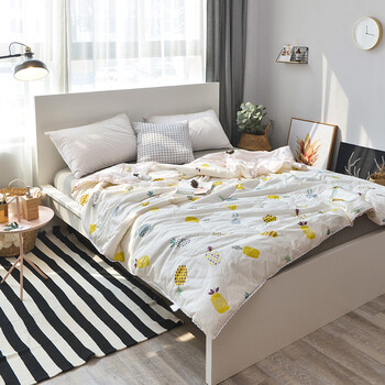 臻 博洋 丝家纺夏天床品小草莓公主风夏被单人1.