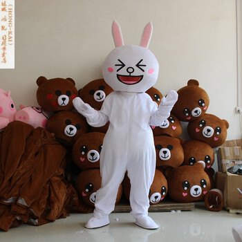 熊卡通人偶服装熊行走发传单玩偶服道具服好看时尚新颖 眯眼可妮兔