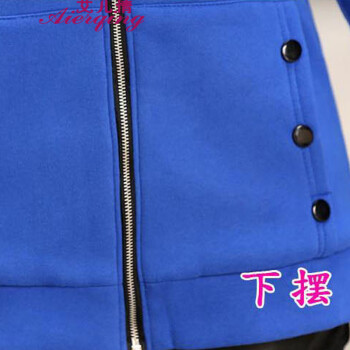 艾儿情2015新款加绒加厚衣服女装学生外套卫衣少女装潮春秋冬装韩版加大码 酒红 M