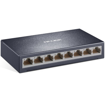普联（TP-LINK） 8口百兆交换机 监控网络网线分线器 分流器 金属机身 TL-SF1008D