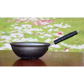 无涂层平底精铸铁炒锅炒勺炒瓢双耳家用电磁炉燃气通用 26cm1.
