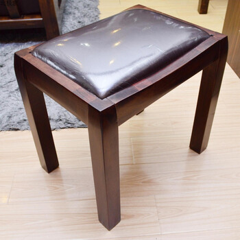 新中式现代个性时尚优美黑胡桃色乌金色家具w9502实木梳妆凳 乌金色