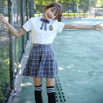 夏季中学生校服学院风套装初高中学生班服夏毕业照服毕业典礼服装 女