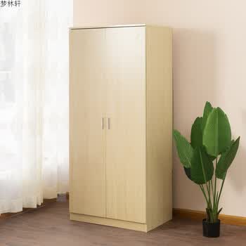 简约现代储物柜挂衣橱简易收纳柜经济型卧室组装衣柜 白枫木