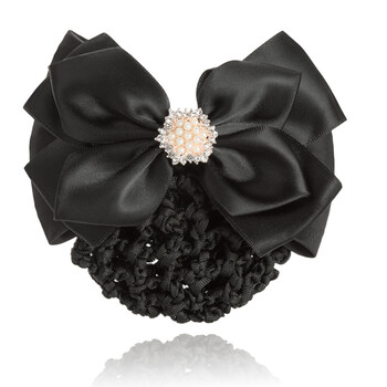 曌璇韩版银行头花 工作头花 护士/酒店移动电信职业发网兜发夹 黑色