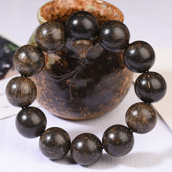 海南伊利安沉水级沉香木佛珠手串2.0cm