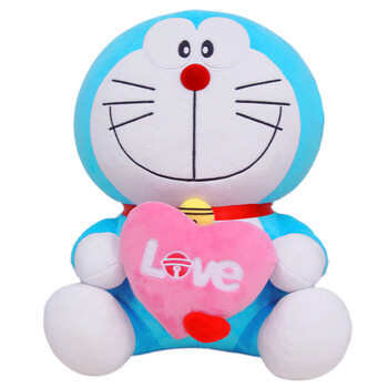 机器猫哆啦a梦公仔毛绒玩具女生生日礼物叮当猫 代写卡片 爱心款12寸