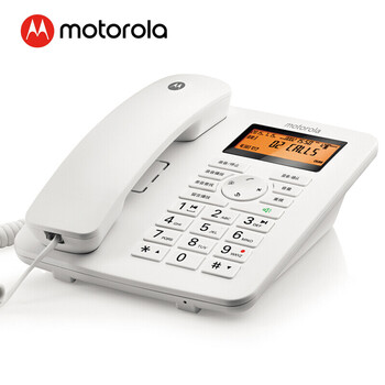 摩托罗拉（Motorola）录音电话机 固定座机升级16G卡 可扩展至32G 办公家用电销商务客服电话呼叫中心CT111C白