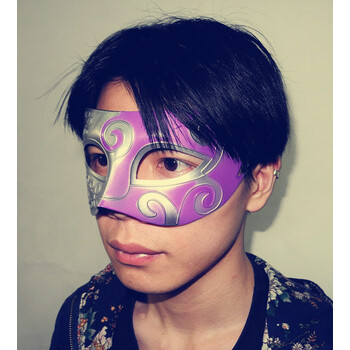 三奥 男女表演面具半脸儿童假面化妆舞会派对cos佐罗王子面具 紫色