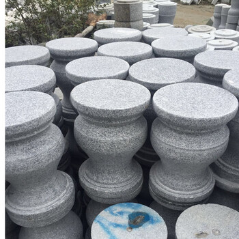 巫记 大理石花岗岩圆形石凳户外公园别墅园林精雕浴室石头凳子可定制