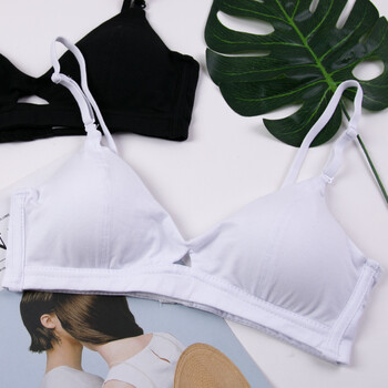 迪芬life透气纯棉文胸无钢圈薄款小胸性感聚拢平胸少女高中学生带插垫