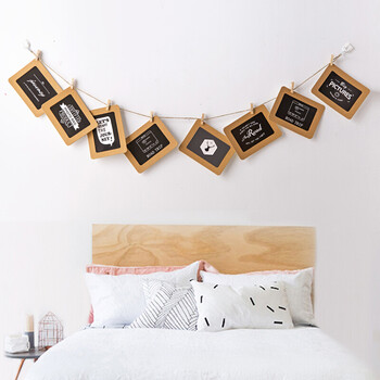 照片墙麻绳相片夹 居家家纸质照片墙相框7寸带夹子麻绳 创意挂墙相片