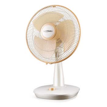 落地扇家用摇头学生寝室办公电风扇 金色-3叶