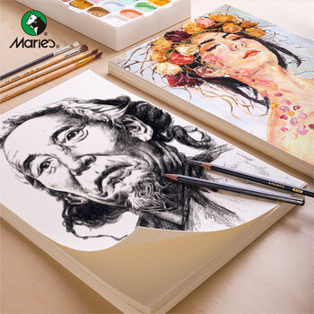 马利(Marie's)水粉纸4k全木浆20张四开水粉颜料纸160g学生儿童初学者写生美术绘画纸GZH41604 马利(Marie's)水粉纸4k全木浆20张四开水粉颜料纸160g学生儿童初学者写生美术绘画纸GZH41604