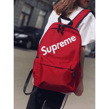 代购supreme双肩包学生书包男女旅游背包电脑包行李包运动包 黑色