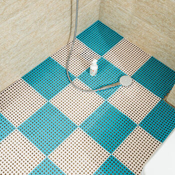 浴室防滑垫淋浴家用拼接垫洗澡厕所卫生间防滑垫子洗手间厨房地垫 蓝