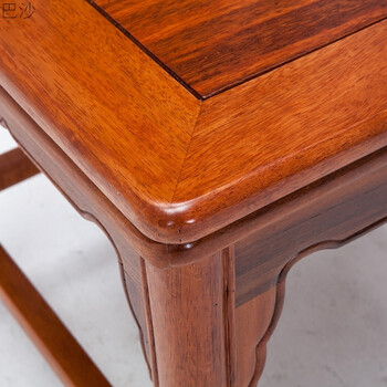 现代简约中式实木组合餐桌复古雕花餐厅椅子书桌电脑靠背座椅花梨色单