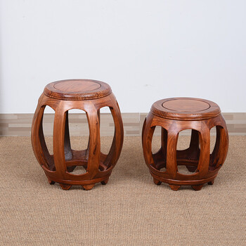 花梨木圆鼓凳 大号圆鼓凳