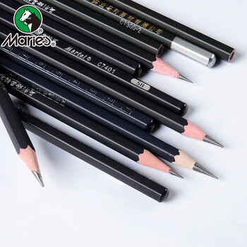 马利（Marie's）素描铅笔套装初学者学生绘画工具铅笔炭笔橡皮美工刀纸擦笔民族风笔帘