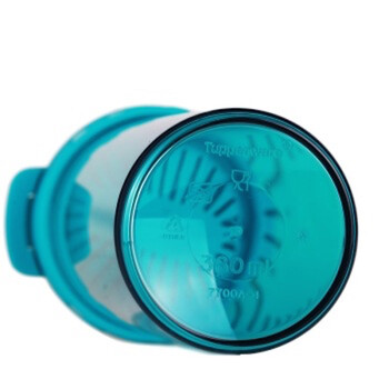 特百惠Tupperware轻盈茶韵杯 380ml随心水杯 带滤格 运动密封水壶 湖水蓝
