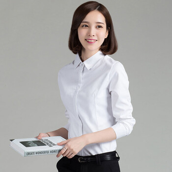 
                                        mineeor2017春装新品衬衫女长袖韩版女装百搭纯色镂空花边袖立领打底 长袖-白色 M                
