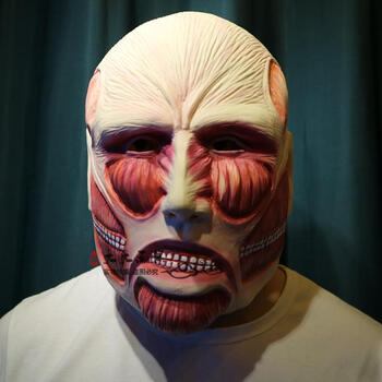 面具眼罩电影绿巨人蜘蛛侠蝙蝠乳胶面具表演头套男 正版千面巨人