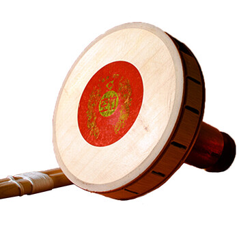 空竹木质双头通用健身手抖杆扯玲翁套装 单轮14响 杆 线 袋