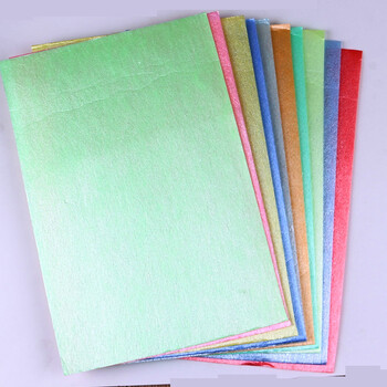a4 8k彩色吹塑纸手工纸 双面彩色剪纸装饰纸版画纸10张 a4吹塑纸