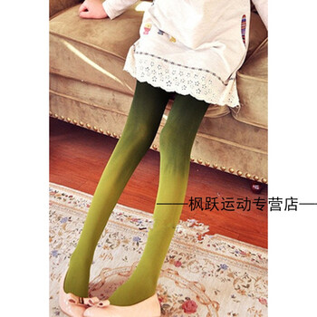 春秋日系渐变色吊染丝袜天鹅绒连裤袜糖果彩色显瘦美腿打底袜子女 军