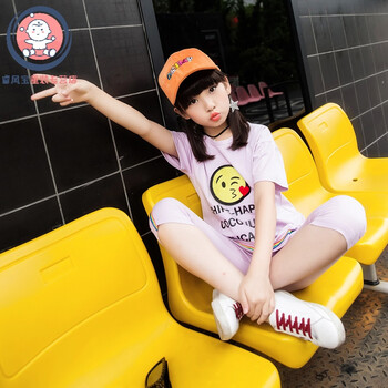 七岁女孩衣服时髦洋气套装女童两件套夏大童夏装12-15岁运动套装