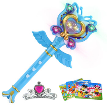 女孩巴拉芭拉小魔仙玩具魔法棒音乐发光闪光棒包邮 炫动魔法棒(蓝色)