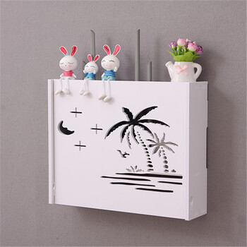 无线路由器收纳盒架子壁挂创意多媒体集线箱装饰遮挡网线盒收纳盒