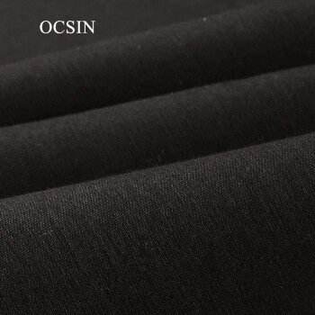 OCSIN偶现长袖针织连衣裙大码打底裙2016春秋太空棉茧型裙子152SS15货到付款 黑色 均码