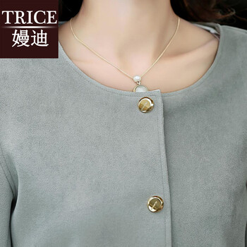 trice2015秋装新款大码女装韩版外套女修身中长款长袖麂皮绒风衣女 HHSJ5870 粉红色 M
