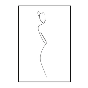 北欧风格客厅装饰画极简抽象手绘线条卧室现代简约ins挂画壁画 05