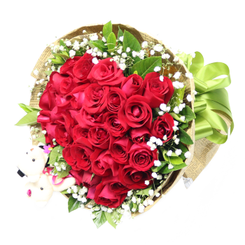 蔷薇恋鲜花同城配送 33朵红玫瑰花束 表白送女友生日礼物 33朵红玫瑰-心形B款 当日达-可预约送花时间