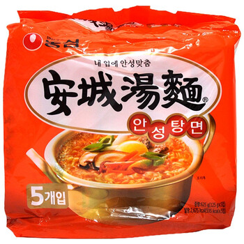 韩国进口 农心(nong shim)安城汤面方便面 125g*5