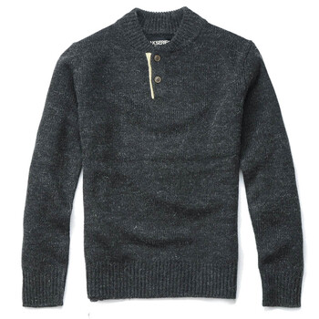 ak男装秋季新款敢死队亨利领撞色门襟毛衣 1403038 碳灰色 s