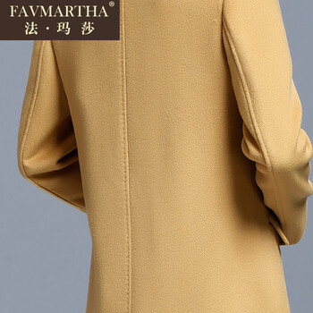 FAVMARTHA/法玛莎中长款羊绒大衣气质优雅女装22 驼色 L