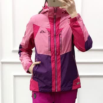 玫红色冲锋衣(女) xl【图片 价格 品牌 报价】-京东