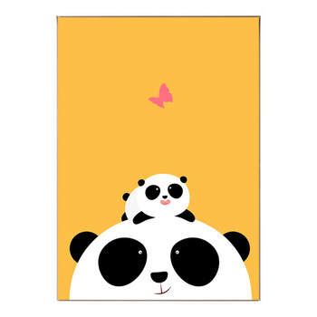 墨贝轩 滚滚的世界 北欧小清新客厅装饰画儿童房挂画卡通动物熊猫墙