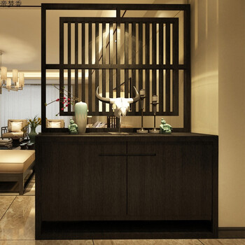 玄关柜隔断鞋柜屏风门厅客厅实木储物装饰现代简约新中式创意屏风 (宽