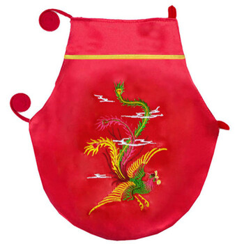 婴儿肚兜夏季薄款儿童小孩新生儿中国风宝宝红肚兜纯棉五毒刺绣花 红