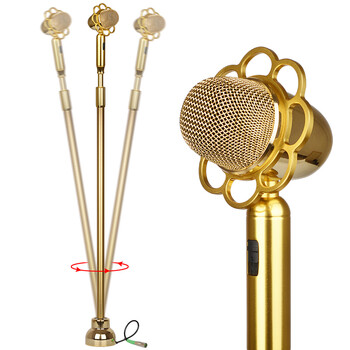 落地摇摆复古麦克风ktv怀旧舞台会议k歌感应立式有线无线摇麦话筒 yb