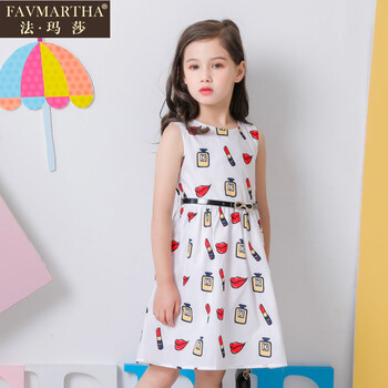 法玛莎童装2018新款口红香水儿童公主裙女童