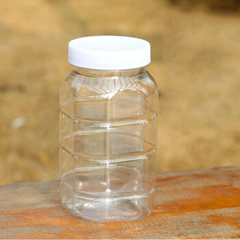 梦多福 蜂蜜罐 塑料透明储物瓶蜂蜜瓶家用密封果酱罐头罐子带盖多种