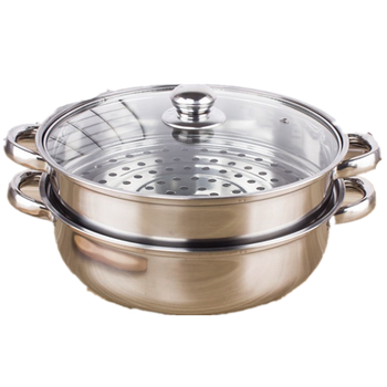 小礼品公司开业定制logo批发送客户实用赠品 双层汤蒸锅【蒸格无耳】