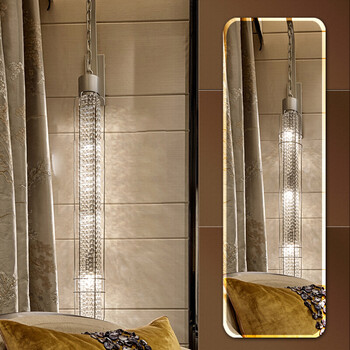 穿衣镜子试衣镜全身镜粘贴墙壁挂浴室镜卧室梳妆镜子定制 圆角斜边150