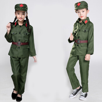 peak&hua紅軍演出服紅八路軍演出服軍裝紅軍舞蹈演出服兒童男女童m6