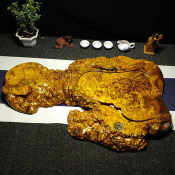 无锋 缅甸黄金樟根雕茶盘天然整块原木树根茶海现货 cf0414